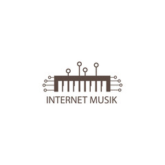  music logo illustration internet design template vector