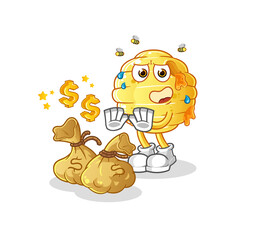 honeycomb refuse money illustration. character vector