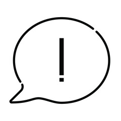 exclamation mark chat bubble icon vector