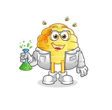 recommend clip art: honeycomb scientist character. cartoon mascot vector