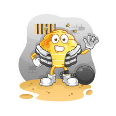 honeycomb criminal in jail. cartoon character