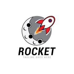 Rocket logo icon vector template.
