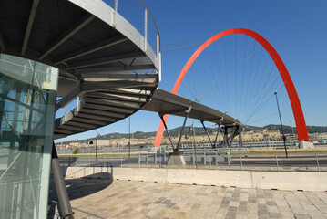 Fototapeta View Of Bridge Against Clear Blue Sky obraz