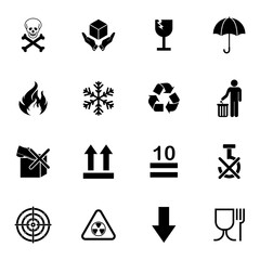 packaging product icon set vector sign symbol
