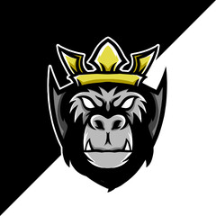 gorilla esport mascot logo illustration