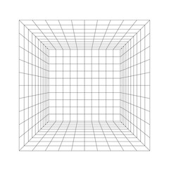 room perspective grid, 3d illustration isolated on white background
