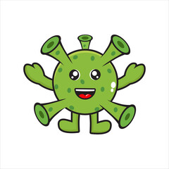 cute mascot of corona virus character vector design eps 10 