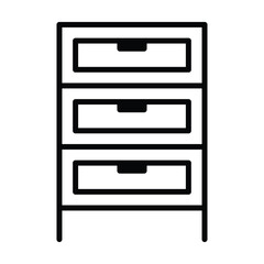cabinet icon, shelf home interior vector