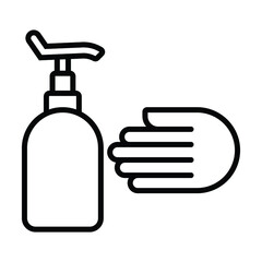 Fototapeta na wymiar hand sanitizer, washing hand new normal activity icon vector