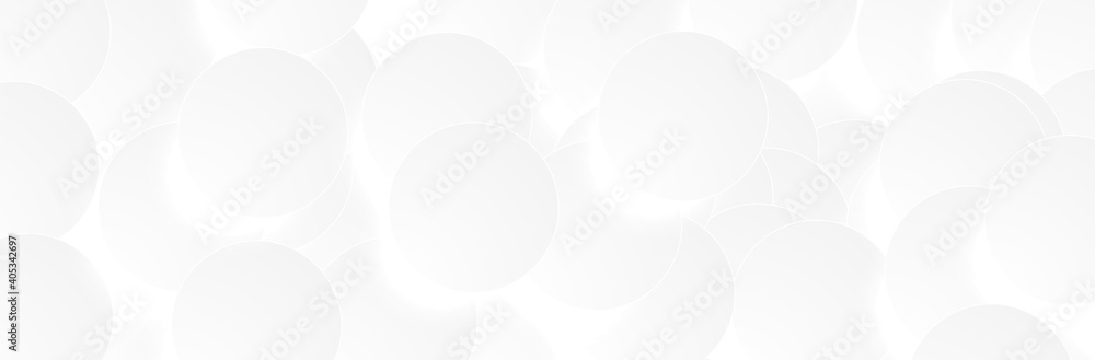 Poster abstract gray white background. 3d sphere pattern. glowing circles. round shapes. neutral calm vecto