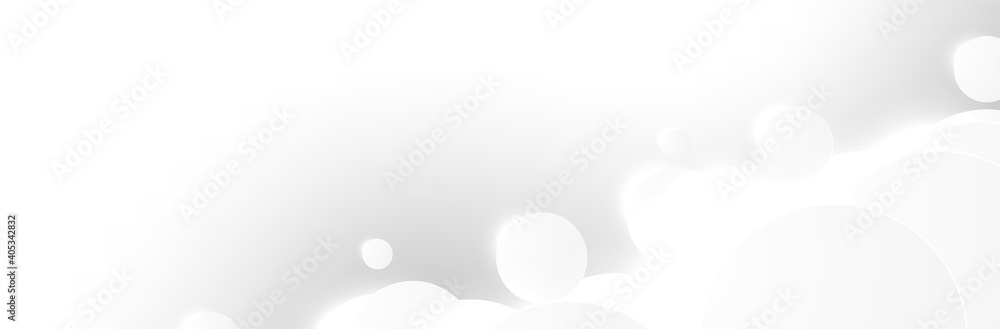 Poster abstract gray white background. 3d sphere pattern. glowing circles. round shapes. neutral calm vecto