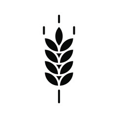 Farm wheat ears icon vector template.for organic eco business, agriculture, bakery, logo design. color editable on white background