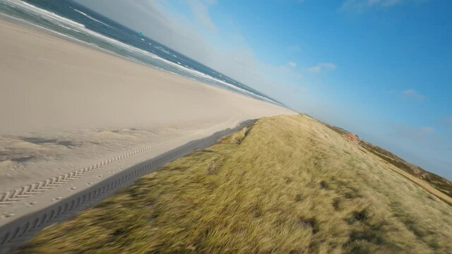 The white sand beach on the Island of Sylt, Germany
