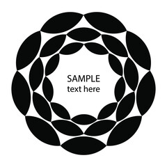 Black abstract shape in ring form. Geometric art. Design element for round logo, prints, tattoo, sign, symbol, abstract background, template and textile pattern