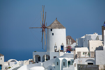 Fototapeta na wymiar Santorini Windmill Side View