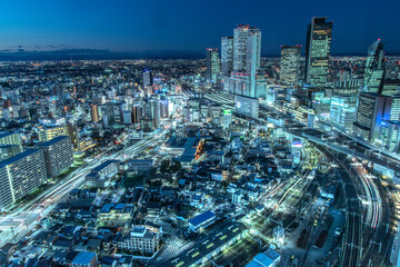 Fototapeta na wymiar 名古屋駅夜景　Night View of Nagoya Station