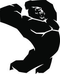 Edgy Sharp Design of Aggressive Gorilla Attacking © DKG1111