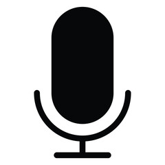 microphone icon, voice recognition vector