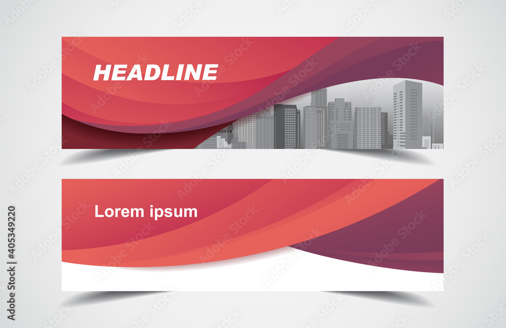 Wall mural set of modern design - vector web banners design background or header templates, horizontal advertis