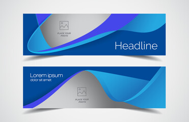 Set of modern design - Vector web banners design background or header templates, horizontal advertising business banner.
