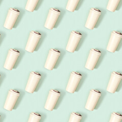 Creative seamless pattern with reusable eco coffee cup. Zero waste concept
