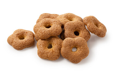 Japanese baked goods placed on a white background. Sobaboro