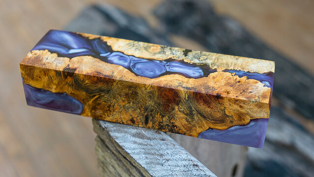 High Angle View Of Resin Epoxy Burl Wood Bar