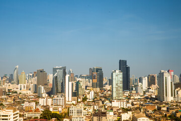 Fototapeta na wymiar Bangkok in Silom area, a residential area hidden in the midst of business