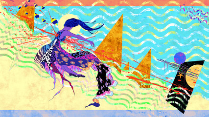 抽象,アート,おしゃれ,カラフル,極彩色