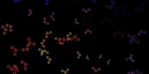 Dark Pink, Yellow vector texture with religion symbols.