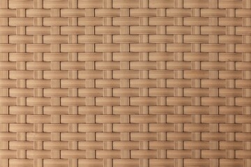 Brown woven rattan wall pattern and seamless background