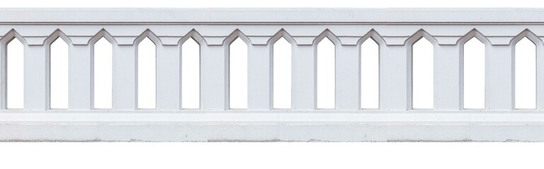 Panorama of Antique Thai style white stone fence background