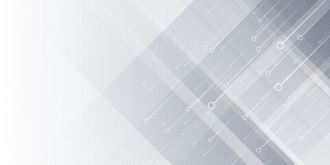 White square shape abstract technology concept Background. Minimal Geometric vector illustration. Grey white abstract background geometry shine and layer element vector for presentation design. 