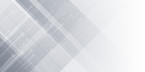 White square shape abstract technology concept Background. Minimal Geometric vector illustration. Grey white abstract background geometry shine and layer element vector for presentation design. 