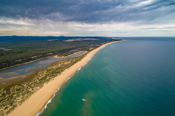 Fototapeta na wymiar Breathtaking ocean coastline in Victoria, Australia - aerial view