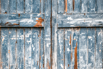 Shabby chic wooden door texture background with copy space