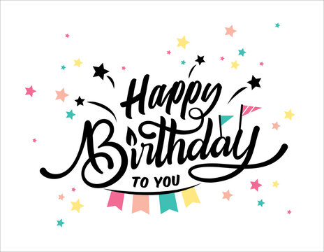 Happy Birthday typography vector design for greeting cards and poster
