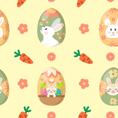 easter seamless pattern with eggs