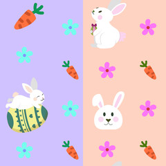 Obraz na płótnie Canvas easter pattern with rabbits