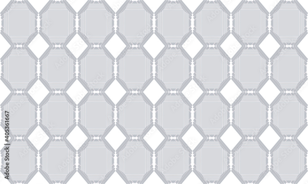 Poster 3d rendering. seamless modern gray hexagonal shape pattern tile design wall texture background.