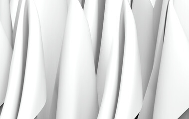 Obraz premium 3d rendering. empty pure clean white napkin cloth flows wall background.