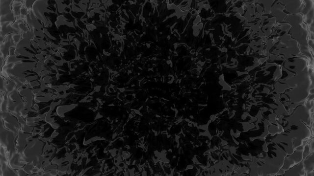 The pulsating black liquid forms a beautiful pattern.