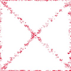 Red heart collection icon, love symbol, isolated on white. illustration. Lines of red and yellow hearts. A cluster of hearts.