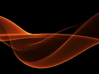 Abstract orange wave on a black background	