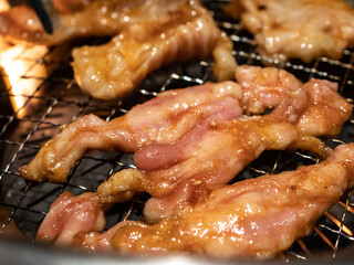 ロースターで焼くジューシーな鶏肉【せせり】