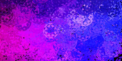Light purple, pink vector background with triangles.
