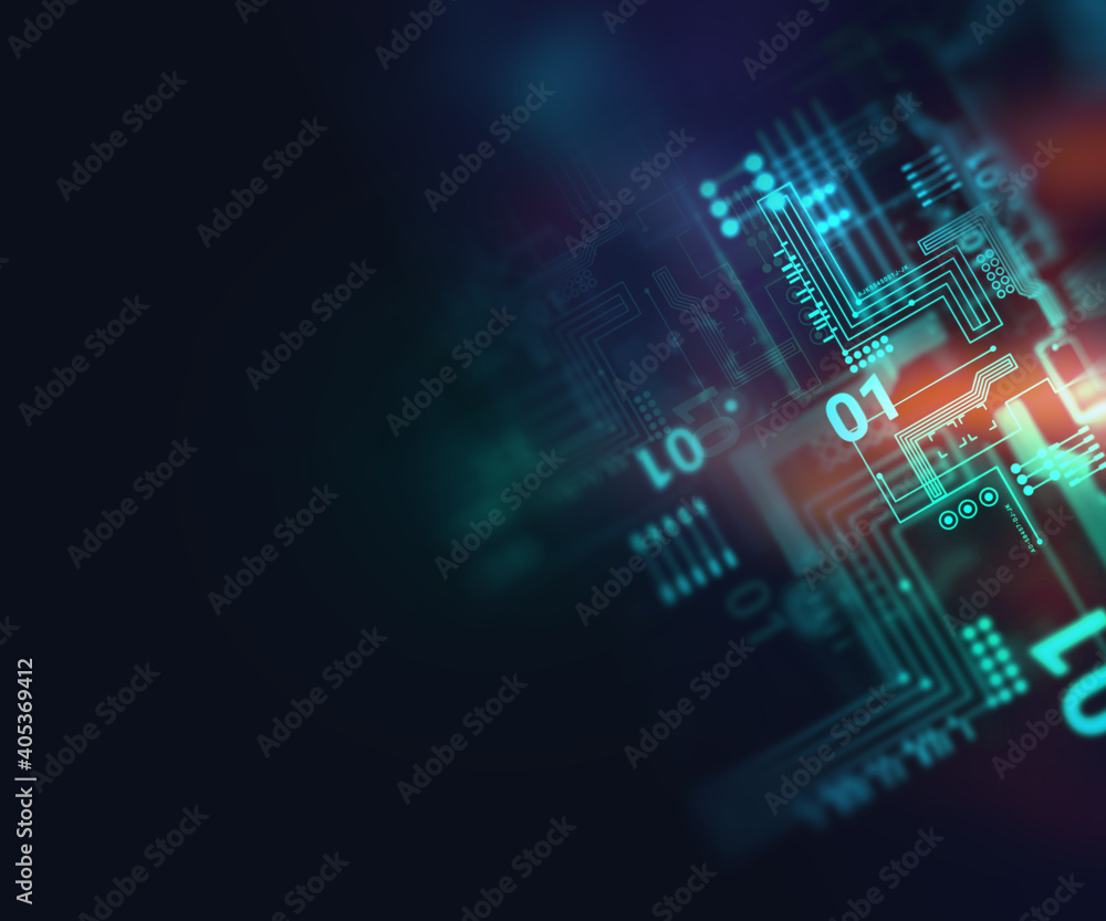 Poster futuristic  circuit board abstract pattern background illustration