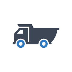 Dump truck icon vector graphic illustration