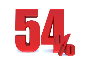 54 Percent off 3d Sign on White Background, Special Offer 54% Discount Tag, Sale Up to 54 Percent Off,big offer, Sale, Special Offer Label, Sticker, Tag, Banner, Advertising, offer Icon