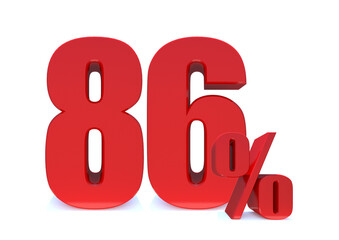 86 Percent off 3d Sign on White Background, Special Offer 86% Discount Tag, Sale Up to 86 Percent Off,big offer, Sale, Special Offer Label, Sticker, Tag, Banner, Advertising, offer Icon